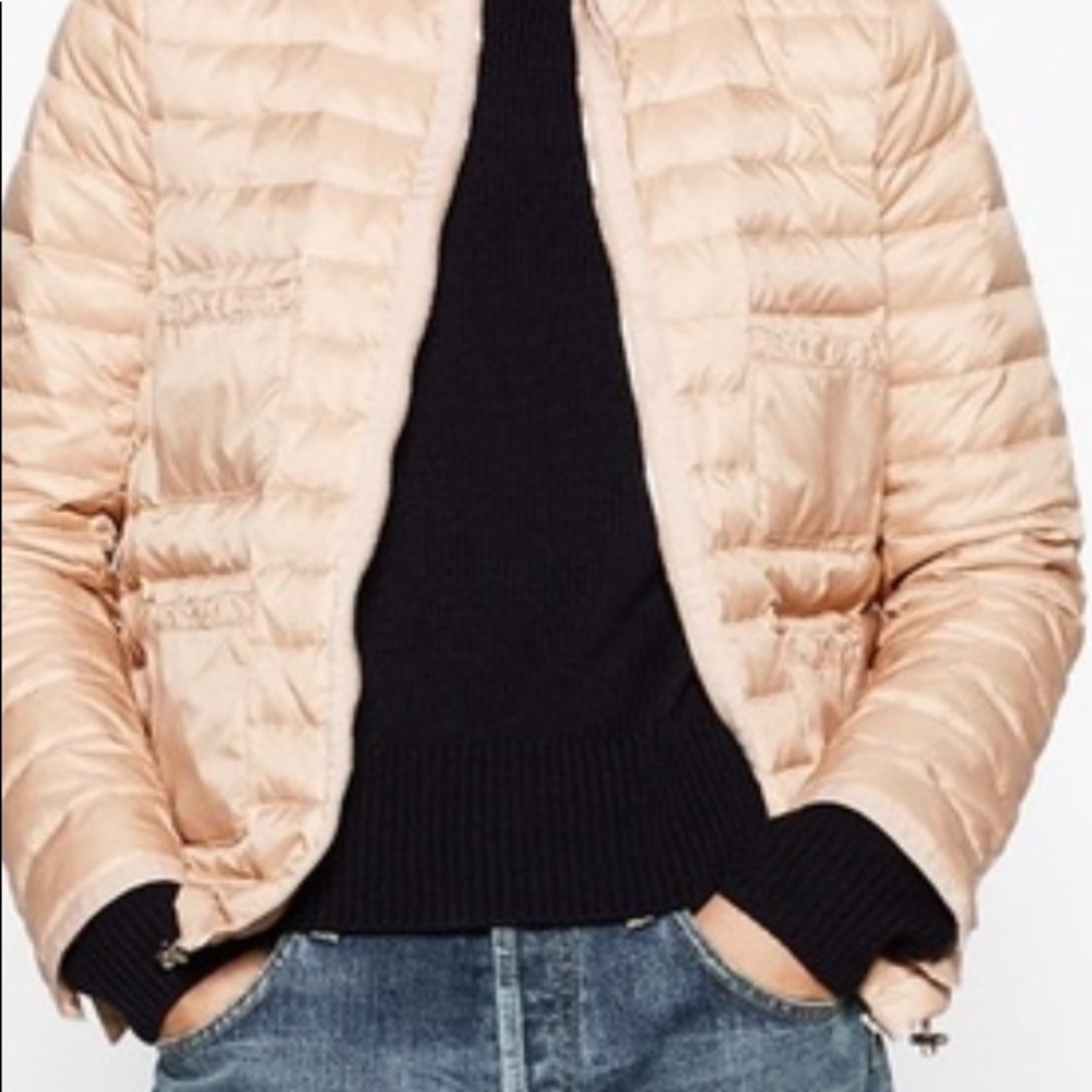 Zara Premium Down  Puffer Jacket Blush Pink Size Large NWT